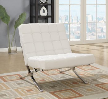 U6293 Accent Chair Set of 2 in White Bonded Leather by Global [GFCC-U6293-WH-CH]