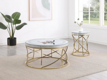 Elise Coffee Table 710368 Mirror & Gold by Coaster w/Options [CRCT-710368 Elise]