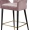 Luxe Counter Stool 792 Set of 2 Pink Velvet Fabric by Meridian