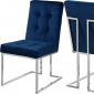 Alexis Dining Chair 731 Set of 2 Navy Velvet Fabric by Meridian