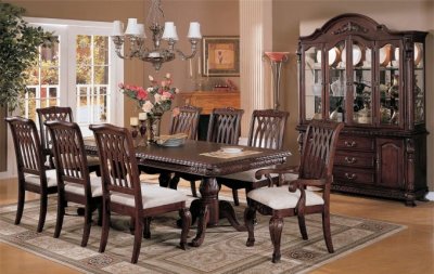 Deep Cherry Finish Traditional Formal Dining Room w/Options