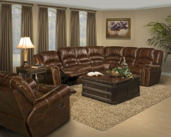 Tobacco Leather Neptune Classic Motion Sectional Sofa [PLSS-NEPTUNE]