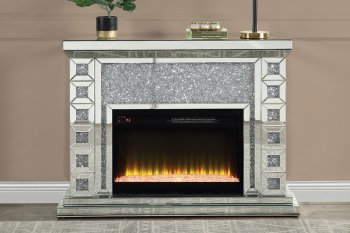 Noralie Electric Fireplace AC00507 in Mirrored by Acme [AMFP-AC00507 Noralie]