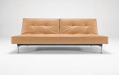 Camel, Black or White Leatherette Modern Sofa Bed By Innovation