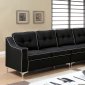 Glenda II Sectional Sofa CM6851BK in Black Fabric