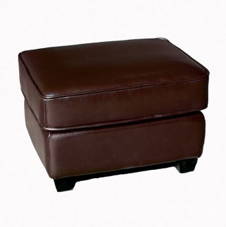 Light Brown Color Cube Shape Modern Leather Ottoman