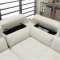 F6979 Sectional Sofa White & Light Grey Bonded Leather by Boss