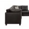 Laurissa Sectional Sofa w/Ottoman 54405 Acme - Ebony Leatherette