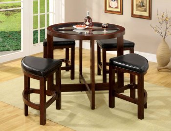 Crystal Cove I CM3321PT-5PK Counter Height Dinette Set in Walnut [FADS-CM3321PT-5PK-Crystal Cove]