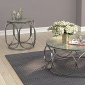 722928 3Pc Coffee & End Table Set in Chrome by Coaster