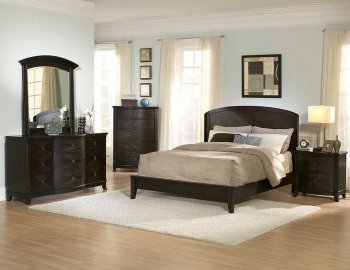 Dark Oak Transitional Low-Profile Bed w/Optional Case Pieces [HEBS-954LPA]