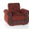 Roxanna Sofa Bed in Red Chenille Fabric by Rain w/Optional Items