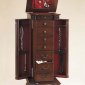 Cherry Finish Jewelry Armoire With Top Storage