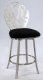 Black Microfiber & Satin Nickel Modern Set of 2 Barstools