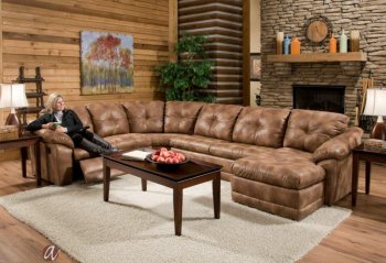3182 Reclining Sectional Sofa in Almond Leatherette by Albany [ALSS-3182 Padre Almond]