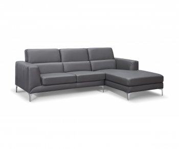 Sydney Sectional Sofa in Gray Faux Leather by Whiteline [WLSS-Sydney-Faux-Gray]