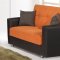 Lego Sofa Bed in Orange Microfiber by Rain w/Optional Items