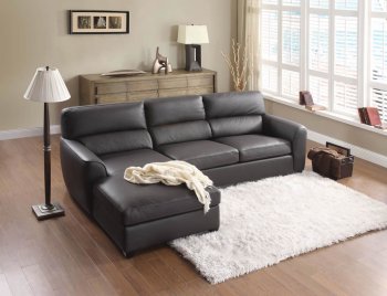 Brown Leather Modern Elegant Sectional Sofa [CVSS-Arden-Brown]