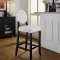 Button Bar Stool Set of 2 in Black Vinyl by Modway