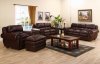 Brown Bonded Leather Contemporary Sofa & Loveseat Set w/Options