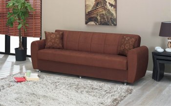 Brown Fabric Modern Convertible Sofa Bed w/Storage Space [MYSB-Chelsea]