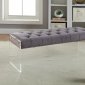 Jane Bench 103 in Grey Velvet Fabric by Meridian w/Acrylic Legs