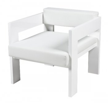 White PU Leather Modern Lounge Chair w/Flat Laquer Frame [PGCC-PAYTON]