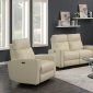 Miguel Power Motion Sofa & Loveseat Set MNY2725 in Ivory Leather