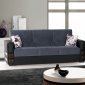 Safir Sofa Bed in Grey Microfiber by Rain w/Optional Items