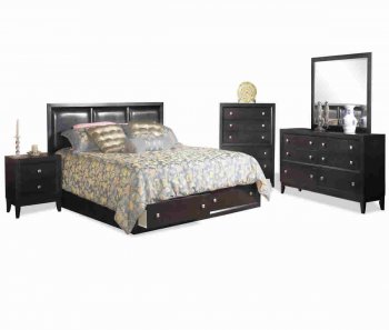 Espresso Finish Modern Bedroom Set w/Storage Bed [GYBS-1450]