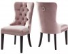 Nikki Dining Chair 740 Set of 2 Pink Velvet Fabric by Meridian