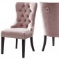 Nikki Dining Chair 740 Set of 2 Pink Velvet Fabric by Meridian