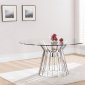 Olivia Round Dining Table in Metal & Glass by Whiteline Imports