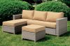 Sabina Patio Reversible Sectional w/Ottoman CM-OS1830 in Tan