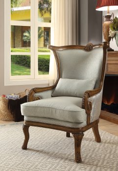 Darian Accent Chair 59563 in Light Blue Fabric & Oak by Acme [AMCC-59563-Darian]