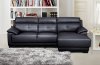 Pavillion 435004 Sectional Sofa in Black Leather by New Spec