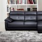 Pavillion 435004 Sectional Sofa in Black Leather by New Spec