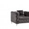 Scarlett Sofa 663 in Grey Velvet Fabric by Meridian w/Options