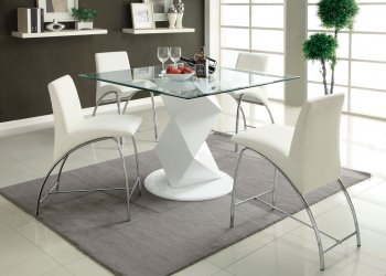 CM8335WH-PT Halava III White 5Pc Counter Height Dinette Set [FADS-CM8335WH-PT Halava III]