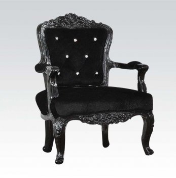 59131 Pascal Accent Chair in Black Leatherette by Acme [AMCC-59131 Pascal]