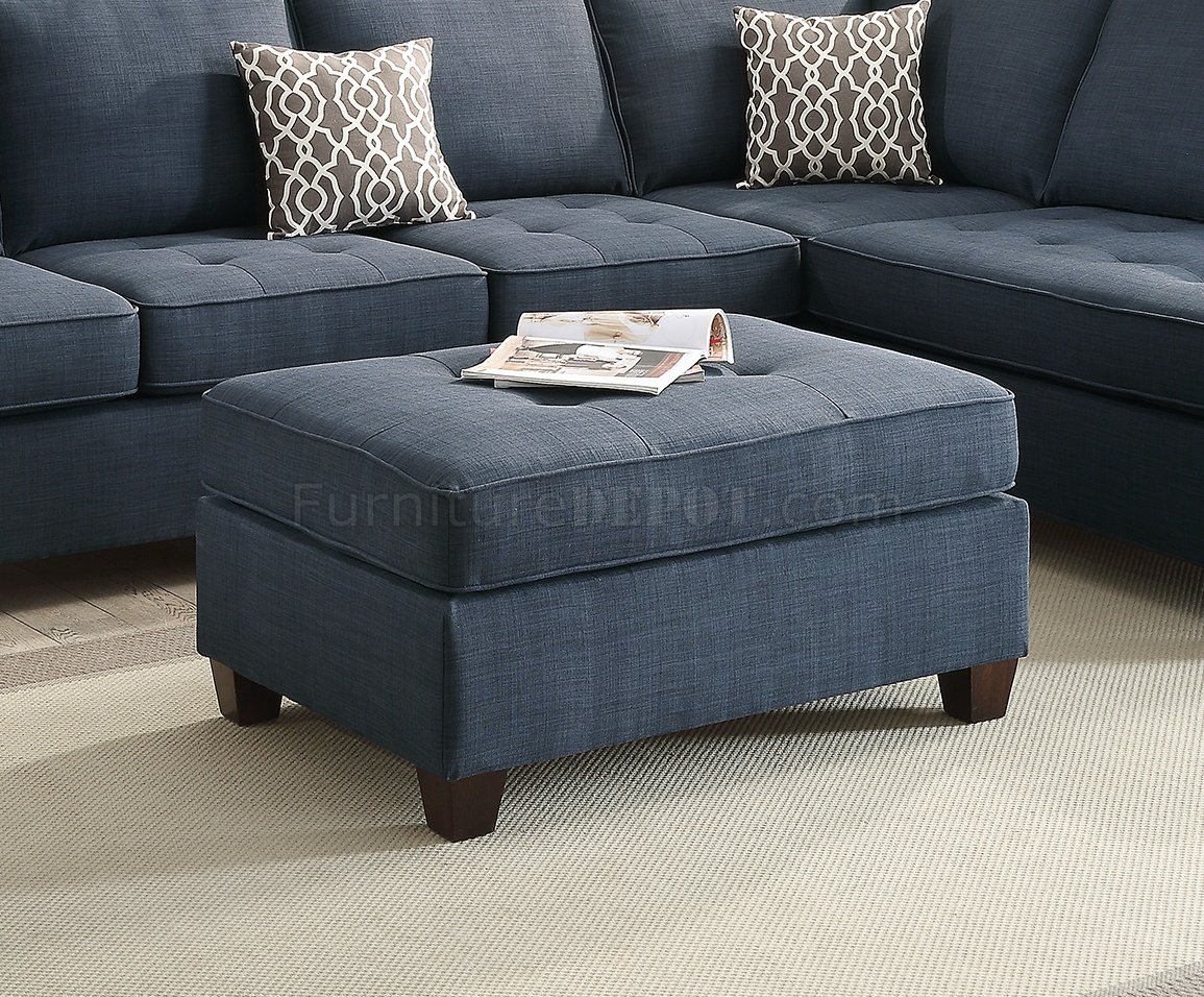 F6989 Sectional Sofa in Dark Blue Fabric by Boss w/Options