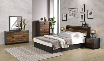 Eos Bedroom Set 5Pc BD00545Q in Walnut & Black by Acme w/Options [AMBS-BD00545Q Eos]