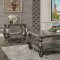 Versailles Sofa 56820 in Silver PU & Antique Platinum by Acme