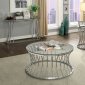 Esme 3Pc Coffee & End Table Set CM4172 in Chrome w/Options