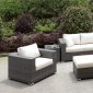 Somani CM-OS2128-17 6Pc Outdoor Patio Sofa Set in Ivory & Gray