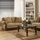 Amber Chenille Fabric Sofa & Loveseat Set by Ashley Design