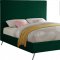 Jasmine Bed in Green Velvet Fabric by Meridian w/Options