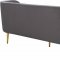 Vivian Sofa 694 in Grey Velvet Fabric by Meridian w/Options