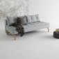 Dual Sofa Bed in Pacific Pearl Tone by Innovation w/Oak Legs