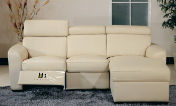 Mica Reclining Sectional Sofa by Beverly Hills in Leather Match [BHSS-Mica Beige]